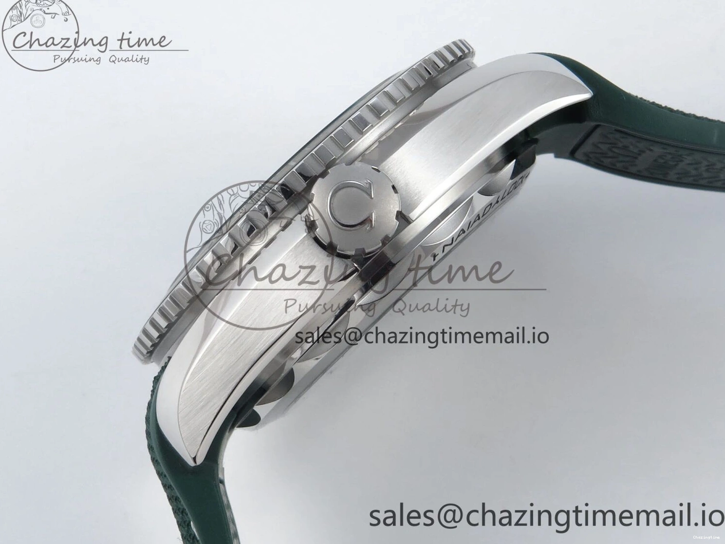 0401 Bold Seamaster Planet Ocean 600M 43.5mm SS SCF 1:1 Best Edition Green Bezel Gray Dial on Green Rubber Strap A8900 Super Clone 7666